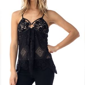 Sky Abilenia Top Black and Nude Lacey L